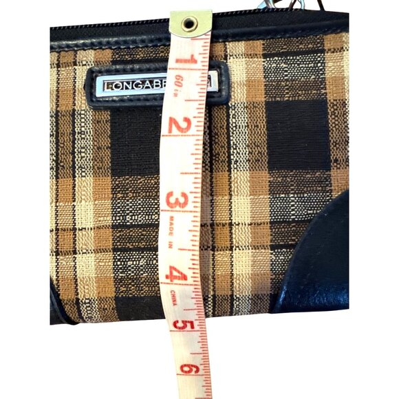 Longaberger Homestead Plaid Crossbody Wallet Purse Organizer Clutch Black Tan - Picture 10 of 10